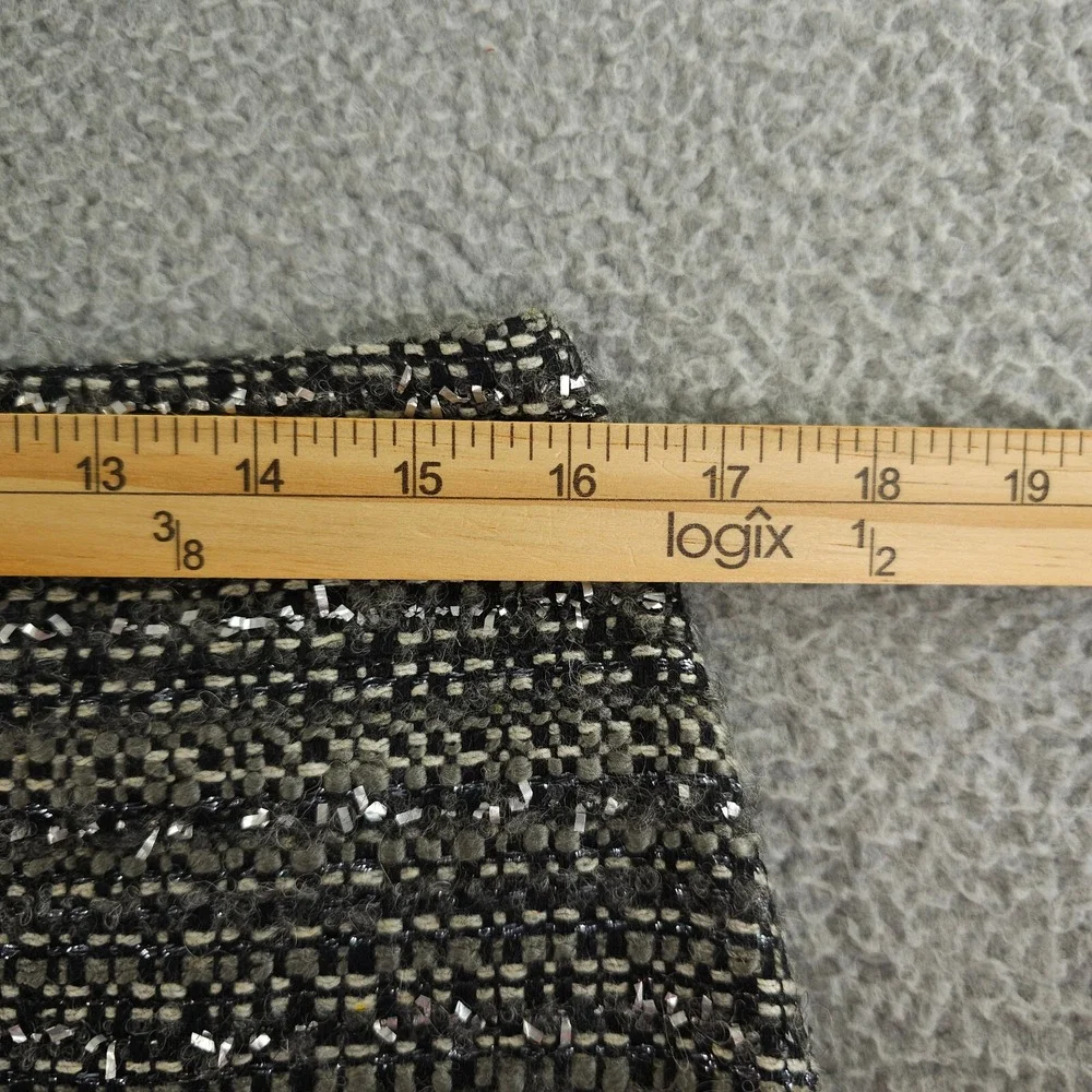 Tory Burch Ada Skirt Women 10 Granite Gray Metallic Tweed A Line Wool Blend Mini